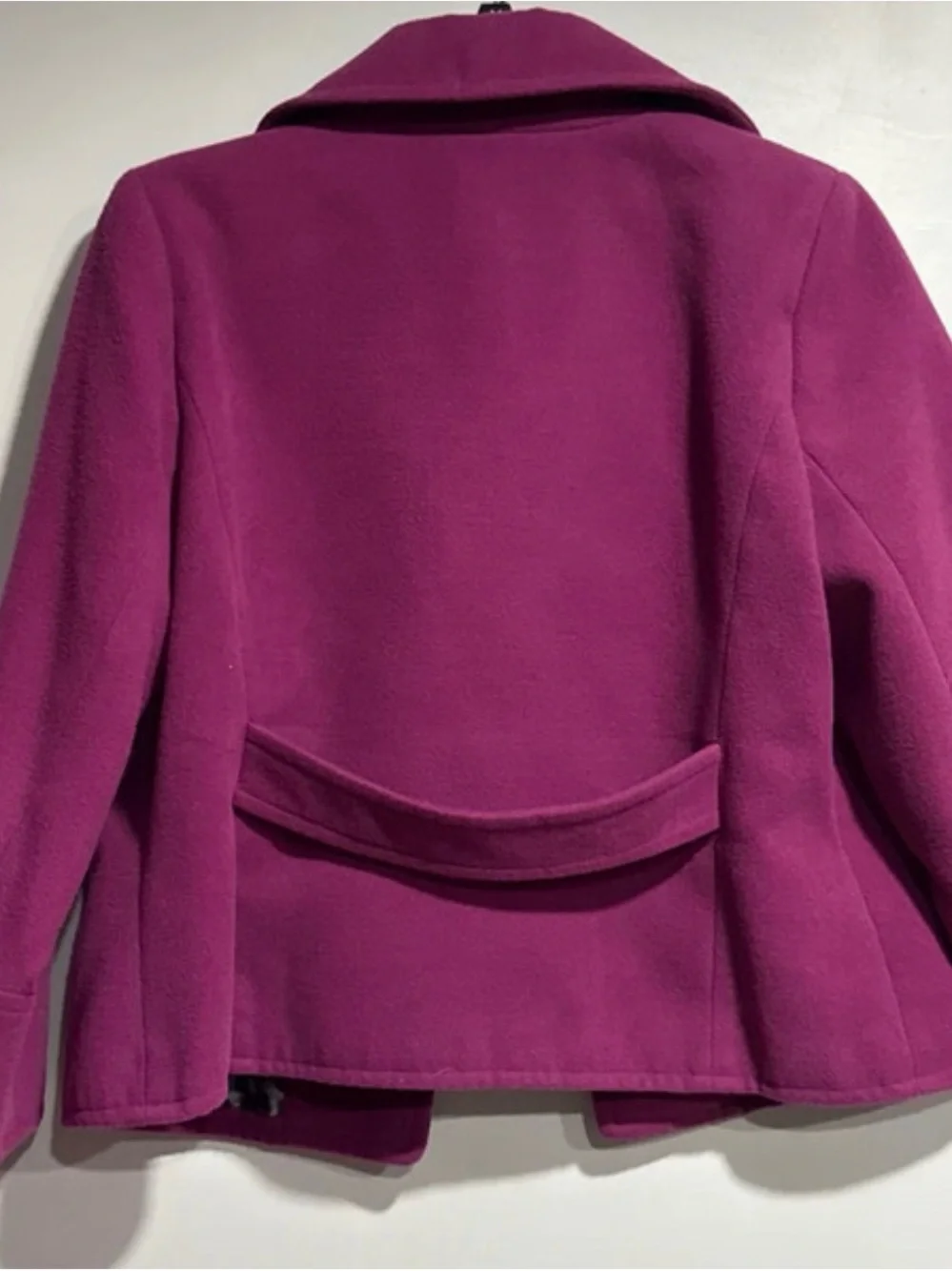 Laura Ashley Magenta Two-Button Pea Coat